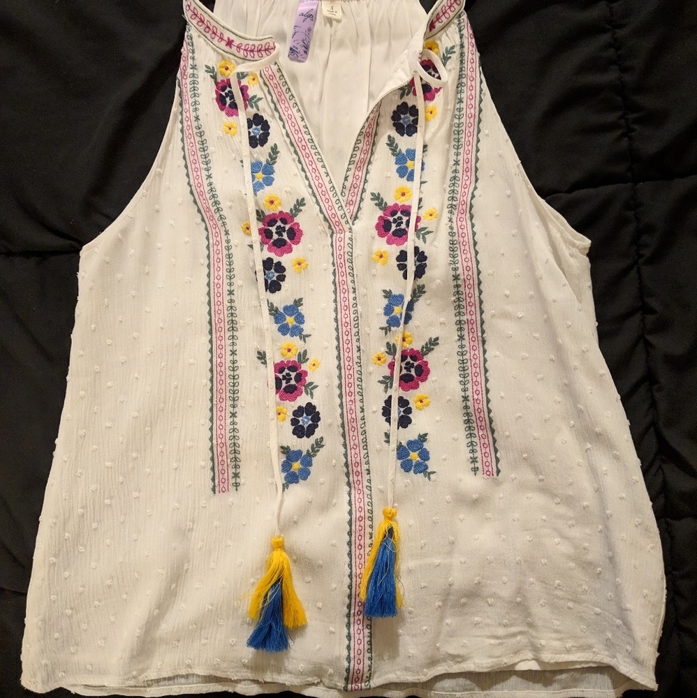 Tank top with floral print